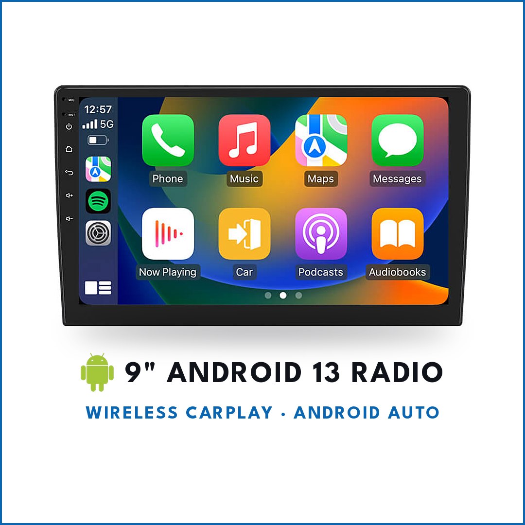 9" Android Radio, Wireless CarPlay & Android Auto