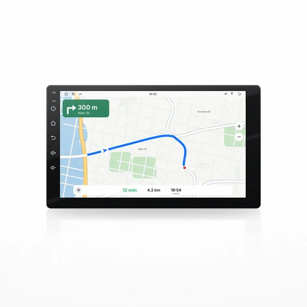 Bass Power Apex showing GPS turn-by-turn navigation