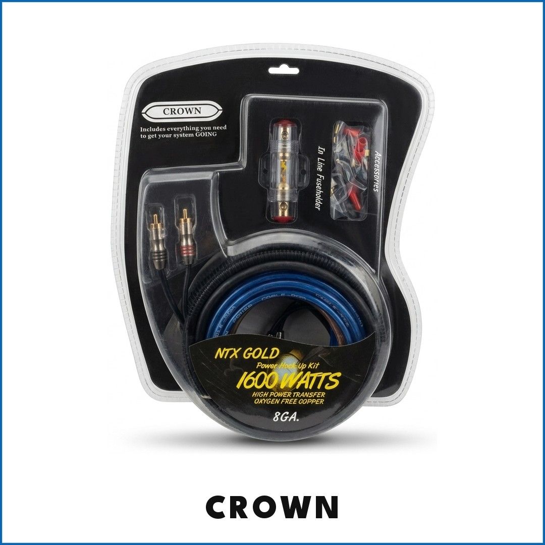 Crown NTX Gold 1600 W Amplifier Kit, 8 GA