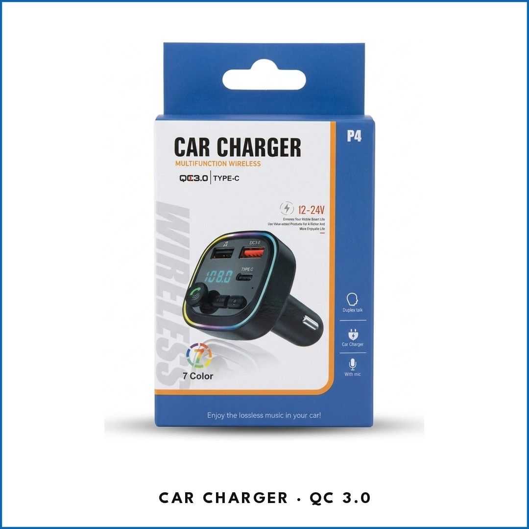 P4 Car Charger, QC 3.0 + Type-C